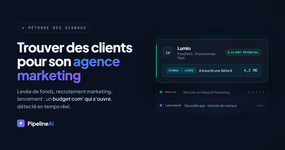 Trouver des clients quand on est une agence marketing ou communication — PipelineAI