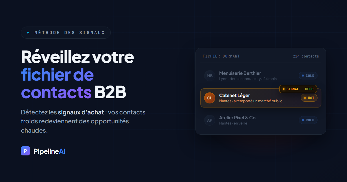 Réveillez votre fichier de contacts B2B avec la méthode des signaux — PipelineAI